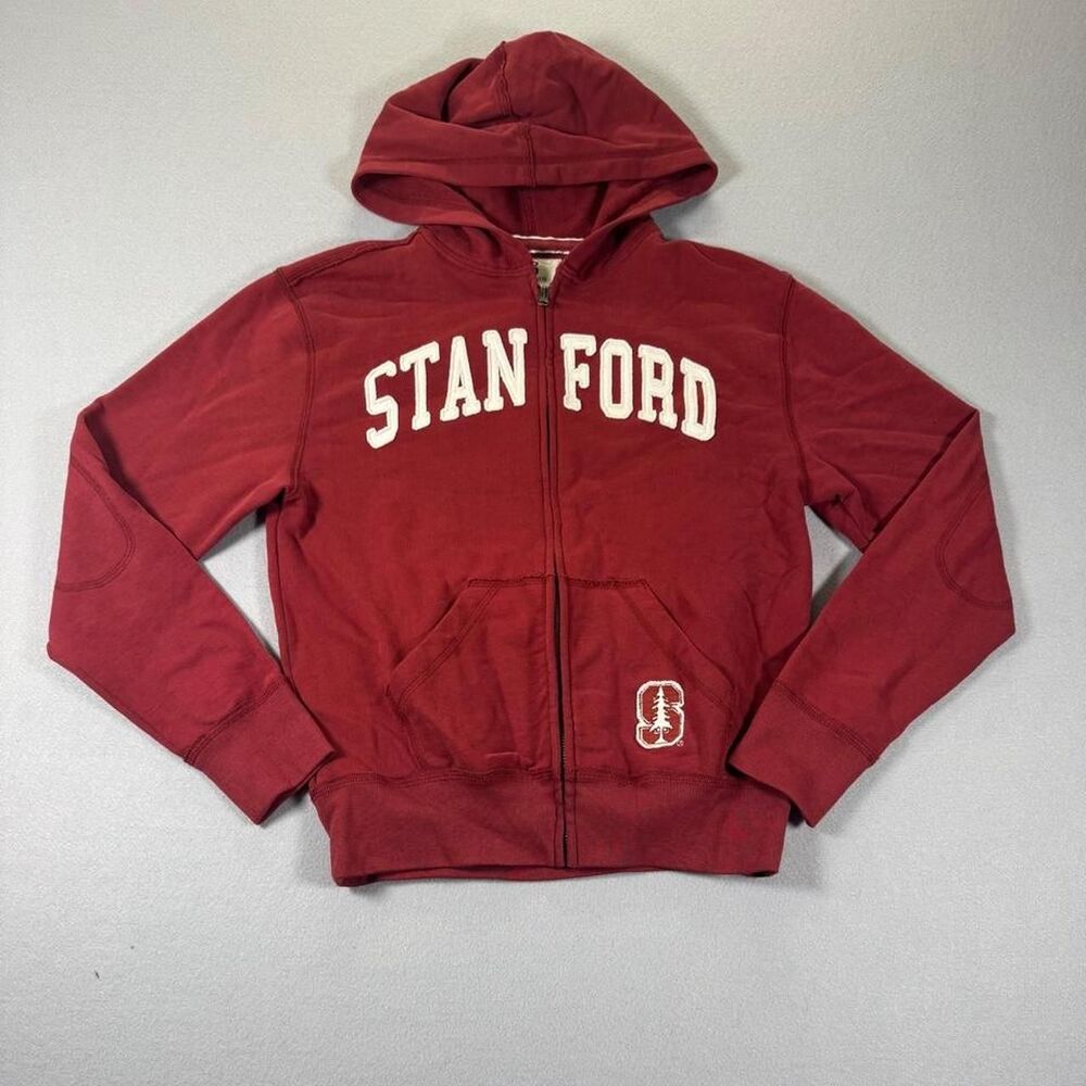 Stanford Men's Red and Burgundy Hoodie